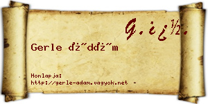 Gerle Ádám névjegykártya
